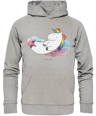 Produktbild von Mr. & Mrs. Panda Kuschelhoodie Einhorn Wolke 7 Größe XS - Heather Grey - Geschenk, Sweatshirt, Menschen, Pullover, Statement-Hoodie, Hoodie, Kapuzenpulli, Kapuzenpullover