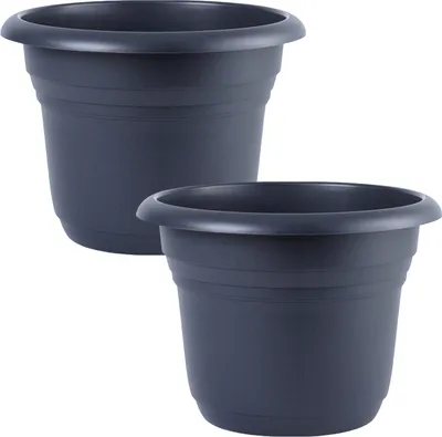 Obrázek produktu pro Plastový květináč Ø 35 cm antracitový - 2 kusy