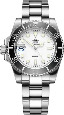 Productafbeelding van Herren Duikhorloge - Waterdicht Horloge - Onderwater Verkennen - Keramische Ring - 200m Waterdicht - Zilver