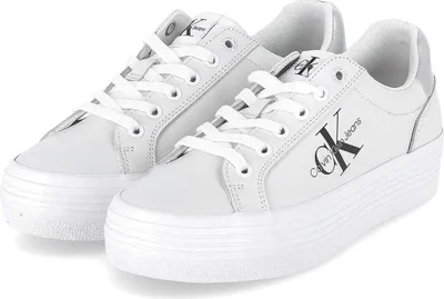 Produktbild von Calvin Klein Jeans Damen Low Sneaker VULC FLATFORM LACEUP LTH Weiß Glattleder Größe: 36
