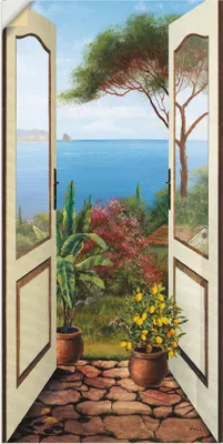Produktbild von ARTland Wandbild, selbstklebend Veranda am Meer Größe: 75x150 cm