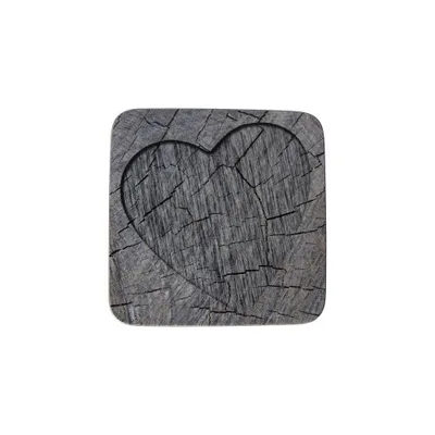 Imagen del producto de Mars & More: Traductor de madera, tronco gris, corazones, 10x10 cm (6 unidades)