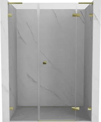 Image de Mexen Lunar L Pare-douche ouverture à droite 130 cm, transparent, or - 834SL-130-050-50-00-P