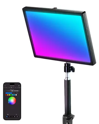 Produktbild von NEEWER GL25C LED RGB Streaming Key Light, APP/PC/Stream Deck Steuerung 25W 2500 Lux/0,5m 2900K-7000K CRI95+/TLCI97+ VOLL RGB dimmbares, kantenemittierendes, leises Webcam Videolicht mit Tisch Ständer