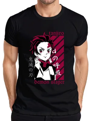 Obrázok produktu pre Tanjiro Demon Slayer Kimetsu no Yaiba Anime Gift Cosplay Pánske tričko, čierna, L
