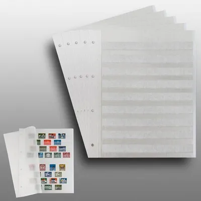 Produktbild von Prophila Collection 10 Einsteckseiten auf 5 Blättern, 9zeilig weißer Karton und je 2 Pergamin-Zwischenblättern pro Blatt