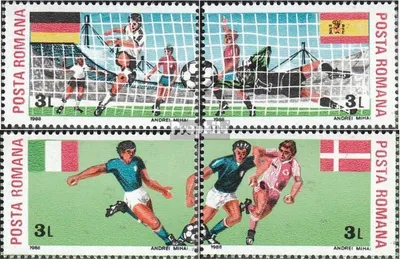 Produktbild von Briefmarken Rumänien 1988 Mi 4449-4452 (kompl.Ausg.) postfrisch Fußball EM 88 Deutschland