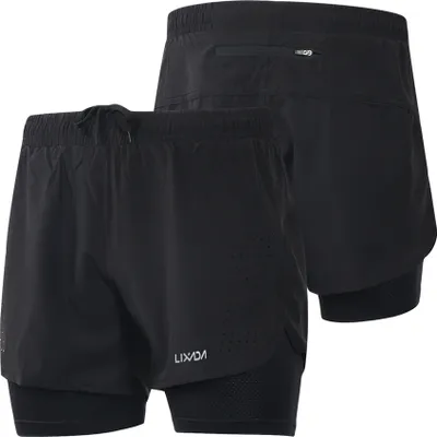 Produktbild von Herren Laufshorts – Atmungsaktiv und schnelltrocknend, ideal für Marathon, Fitness und Joggen, Schwarz, Größe S (EU)
