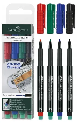 Produktbild von Faber-Castell 152504, Schwarz, Blau, Gold, Rot, Mehrfarbig, Kunststoff, Polypropylen (PP), 1 mm, 4 Stück(e)