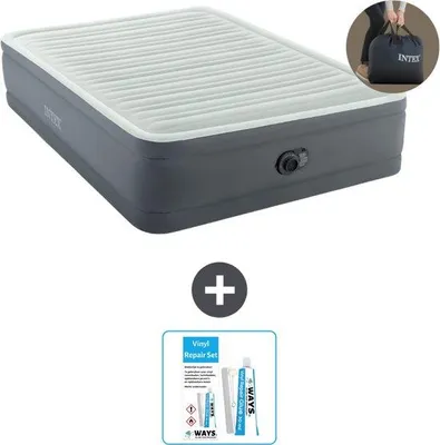 Obrázek produktu pro Intex nafukovací postel - pro 2 osoby - 152 x 203 x 46 cm - šedá - včetně pumpy - opravná sada