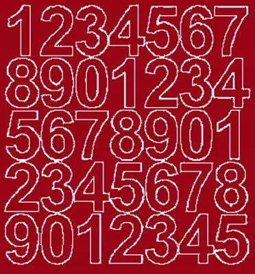 Immagine prodotto di Adesivi numerici autoadesivi, 4 cm, rosso scuro, lucidi
