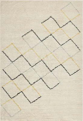 Produktbild von BELIANI Teppich Beige Baumwolle 140 x 200 cm Geometrisches Muster Handgetuftet Flauschig für Wohnzimmer Schlafzimmer Esszimmer