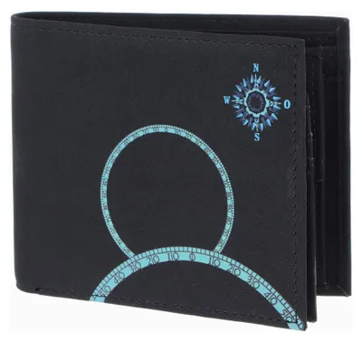 Immagine prodotto di oxmox portafoglio New Cryptan RFID Protect Querscheinbörse Windrose Print Cyan Black nero