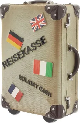 Produktbild von Spardose Reisekoffer Grau 15 cm x 11 cm Sparbüchse