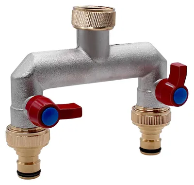 Immagine prodotto di Solidchoice - Distributore di acqua a 2 uscite con 2 valvole di intercettazione