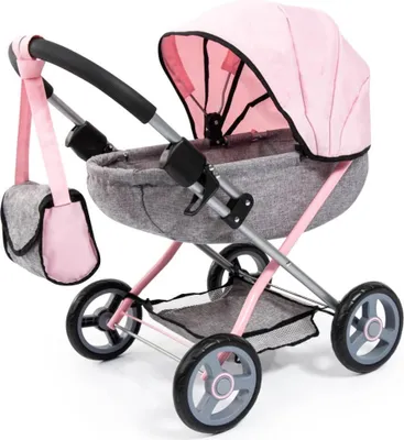Produktbild von Bayer Design 12733AA Puppenwagen Cosy mit Tasche, Kopfkissen und Decke, rosa, grau