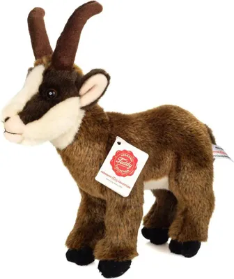 A plush toy chamois on a white background.