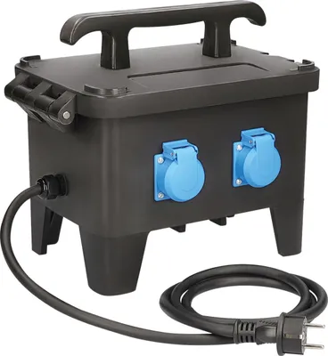 Produktbild von as-Schwabe Baustellenstromverteiler Schuko 230V 16A auf 4x Schuko 230V 16A IP44
