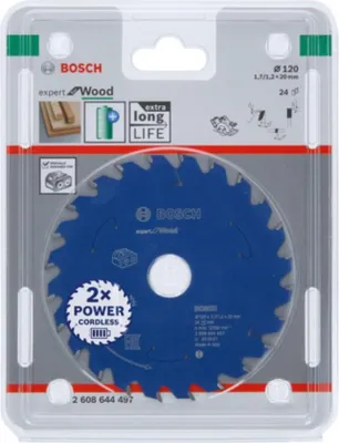 Image de Lame de scie circulaire pour scies sans fil Expert for Wood, 120 x 1,7/1,2 x 20, 24 dents
