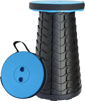 Produktbild von Famanu Tragbare Klapphocker Telekopisch Blau Faltbar - Kinderhocker Campinghocker