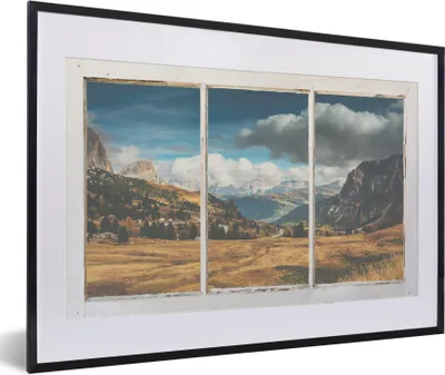 Produktbild von MuchoWow® MuchoWow® Gerahmtes Poster Aussicht - Landschaft - Hügel 60x40 cm - Poster mit zchwarzem Bilderrahmen - Schlafzimmer - Plakat in Rahmen - Drucken