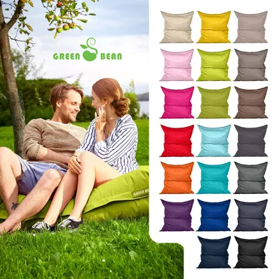Produktbild von Green Bean® Sitzsack "Square" XXL 140x180cm mit 380 Liter EPS Perlen - Riesensitzsack für Kinder & Erwachsene - Hellgrün