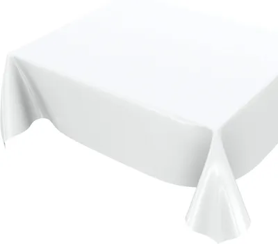 Immagine prodotto di Tovaglia, 220 x 140 cm, bianca, lucida, lavabile, ideale per la cucina