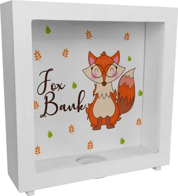 Produktbild von Fuchs Rahmen Spardose aus Holz mit Spruch