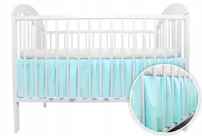 Produktbild von Ankras Spannbettlaken mit Rüsche für Kinderbett 120x60 Türkis