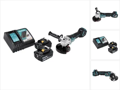Produktbild von Makita DGA 517 RT Akku Winkelschleifer 18 V 125 mm Brushless + 2x Akku 5,0 Ah + Ladegerät