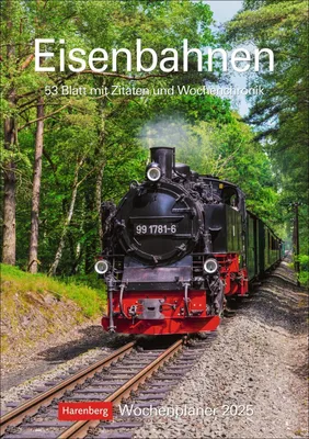 Produktbild von Eisenbahnen Wochenplaner 2025 - 53 Blatt mit Zitaten und Wochenchronik