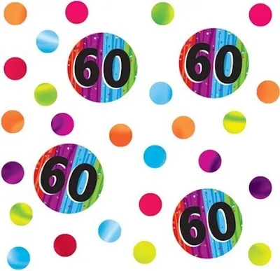 Produktbild von Konfetti mit der Zahl 60 für den 60. Geburtstag oder ein Jubiläum, ca. 14 Gramm