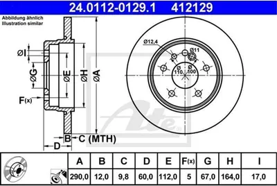 Produktbild von ATE Bremsscheibe  24.0112-0129.1