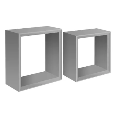 Produktbild von Set aus 2 Würfel-Wandregalen, modernes Design Ginevra - Grau
