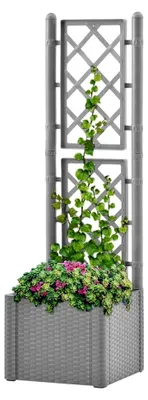 Produktbild von Hochbeet mit Rankgitter und Selbstbewässerungssystem, Grau