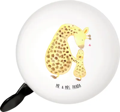 Produktbild von Mr. & Mrs. Panda Fahrrad Klingel Giraffe Kind - Weiß - Geschenk, Fahrrad-Klingel, Fahrradklingel, Für, Afrika, glocke, Mutter, Sohn, Lieblingsmensch, Fahrradglocke, Mama