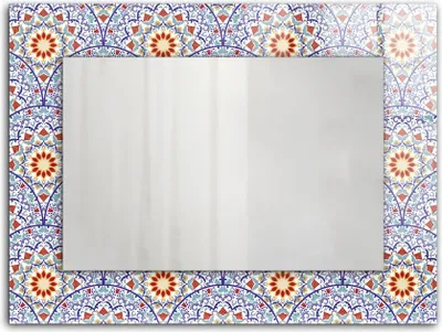 Zdjęcie produktu dla Mandale – Lustro Prostokątne z Printem 80x60 cm – Nowoczesne – Dekoracyjne Na Ścianę