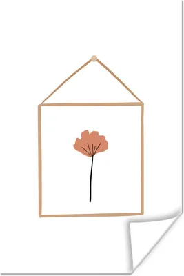 Produktbild von MuchoWow® Poster Blatt - Rahmen - Zeichnung 40x60 cm - Plakate für die Wand - Poster Babyzimmer