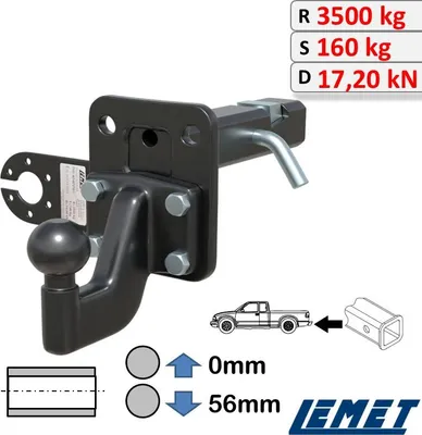 Produktbild von Anhängerkupplung 2-Zoll US-Adapter mit Spannkeil für Toyota Land Cruiser V 2007-