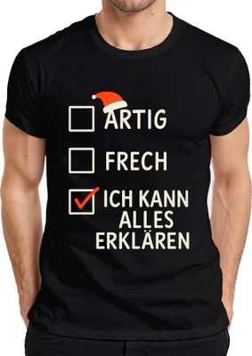 Produktbild von lustiges Weihnachtsgeschenk Ich kann alles erklären frech Spruch Herren T-Shirt, Schwarz, XXL
