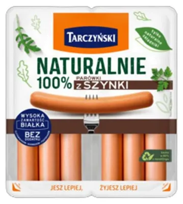 Zdjęcie produktu dla parówki 100 % z szynki 200 g Tarczyński