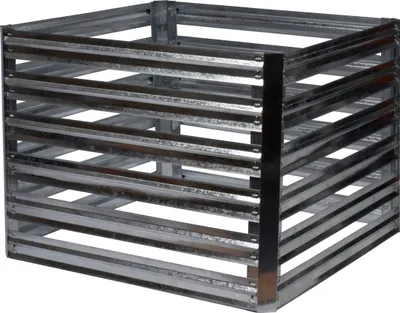 Produktbild von dobar Komposter Muck für Garten- und Küchenabfälle, Kompostbehälter aus verzinktem Metall, 93 x 93 x 70 cm