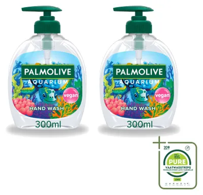 Productafbeelding van 2 x Palmolive Aquarium handzeep - Veganistisch - 300 ml - Grote verpakking - 2 stuks