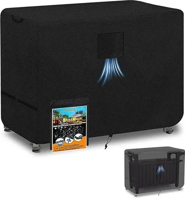 Imagen del producto de Cubierta para parrilla, para mesa auxiliar, 140 x 61 x 92 cm, impermeable, resistente a los rayos UV, color negro
