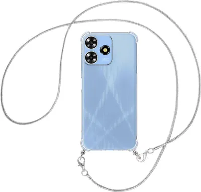 Produktbild von Handykette Backcover-Schutzhülle mit Band (Metall silberfarben) für ZTE Blade A73 4G (6.6'') - silberfarbene Snake-Kette