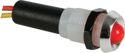 Produktbild von Led Lampe 24V Rot - Chromgehäuse