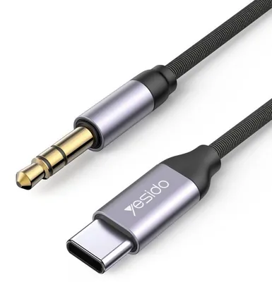 Zdjęcie produktu dla Adapter YESIDO YAU20 Kabel Type-C do 3.5mm Aux 1M Anti-Noise Kabel Audio