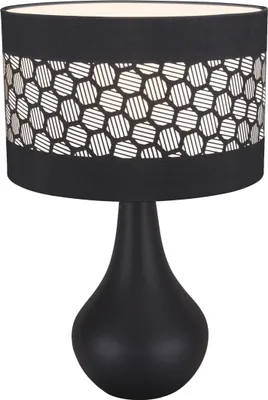 Produktbild von Tischleuchte Keramik Stoff 42,5 cm Schwarz Weiß E14 Modern Keramiklampe