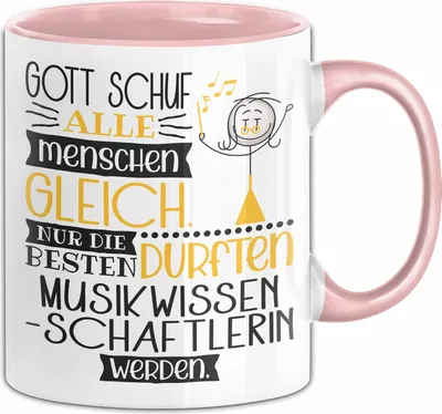 Produktbild von Musikwissenschaftlerin Geschenk Becher Tasse Gott Schuf Alle Menschen Gleich Nur Die Besten Durfeten Musikwissenschaftlerin Werden Geschenkidee Lustig (Rosa)