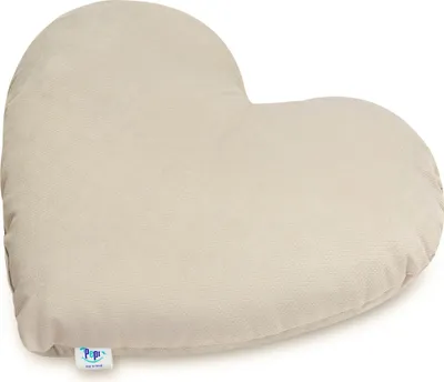 Obrázok produktu pre Vankúš na maznanie Pepi v tvare srdca - ručne šitý antialergénny vankúš Srdce 48 × 43 cm Mäkký detský vankúš Dekoračný vankúš pre bábätká Plyšové srdce - Srdce Cappucino